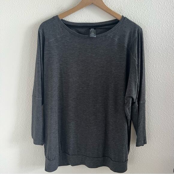 Champion C9 Gray Long Sleeve Open Back Active Shirt Athleisure Workout XL - Picture 1 of 6